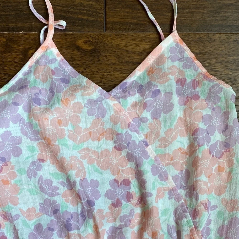 Pastel Floral Kids Romper with Tassel Trim